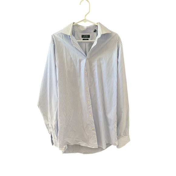 Lauren Ralph Lauren Other - Lauren Ralph Lauren Mens Tall‎ Supima Cotton Striped Dress Shirt Blue 16.5 36/37